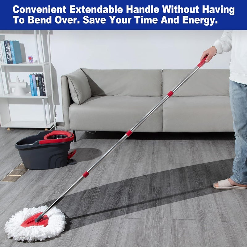 TIDYKITC Mop Replacement Handle Compatible with Ocedar Mop Head and Broom, 4-Section 30" to 58" Spin Mop Stick Compatible with O Cedar Mop Replace Base (Mop Base&Refill not Included) - Image 4